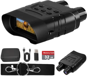 2.4'' HD Night Vision Binoculars, 984FT Night Vision Goggles for Adults, 5X Digital Zoom, with 32GB Memory Card to Save Photos and Videos, for Camping