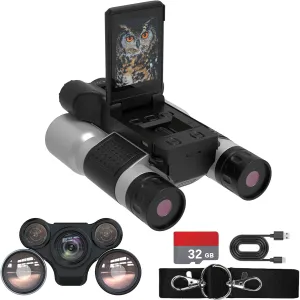 2.4" Night Vision Goggles - 4K Night Vision Binoculars for Adults, 8X Digital Zoom, 7-Level Infrared, with 32GB TF Card Can Save Photo and Video, for Camping Hunting
