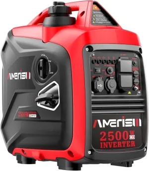 2500W Portable Inverter Generator, Gas Powered Generator with CO Sensor, Super Quiet for Camping, Tailgating, Home Emergency Use, EPA Compliant 2025 Version