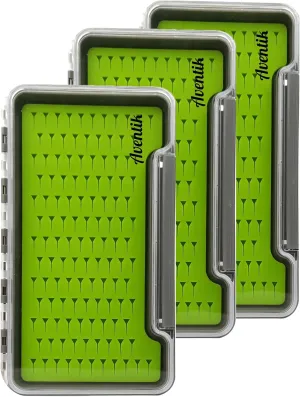 3 PC Fly Fishing Box Silicone Super Slim Waterproof Fly Fishing Tackle Trays Box Best Pocket Storage 7.36"X4.02"X0.63"(waterproof)