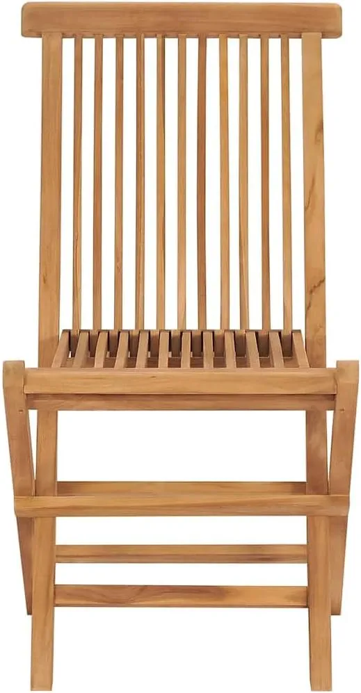 3-Piece Folding Patio Chairs Set – Solid Teak Wood Outdoor Furniture for Garden, Patio & Terrace – Ergonomic Lounge Chairs with Natural Finish, Portable Design