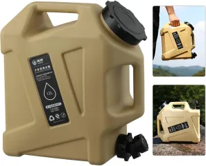 3.2 Gallon(12L) Water Containers With Spigot, Camping Water Tank No Leakage Portable Water Jug, Multifunction Emergency Water Storage Container For Outdoor Hiking Camping Picnic Supplies
