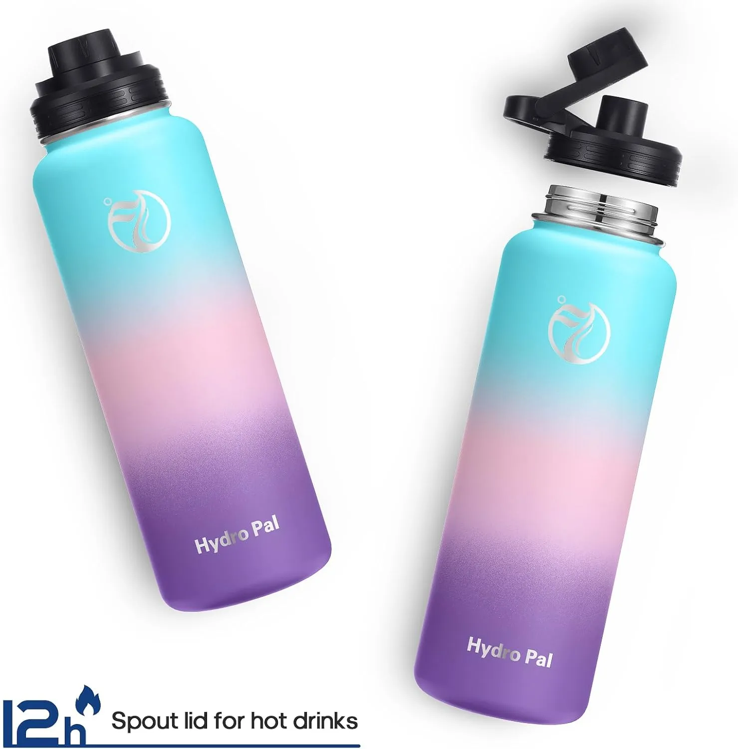 32 Insulated Water Bottles with 2 Leak Proof Lids(Spout Lid and Straw Lid), Wide Mouth Sport Water Bottle with Straw, Stainless Steel Powder-Coated Water Flask, Double Walled Vacuum Thermos