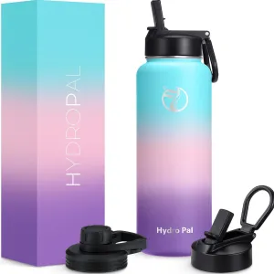 32 Insulated Water Bottles with 2 Leak Proof Lids(Spout Lid and Straw Lid), Wide Mouth Sport Water Bottle with Straw, Stainless Steel Powder-Coated Water Flask, Double Walled Vacuum Thermos