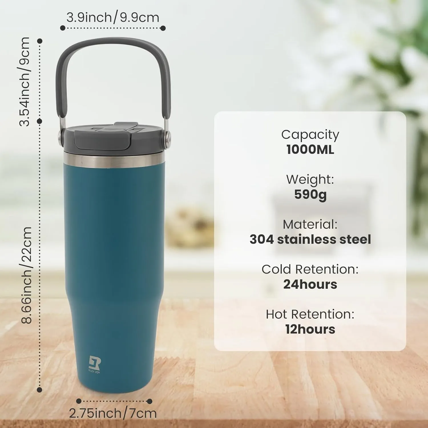 32 oz 2.0 Stainless Steel Tumbler with Leak-Proof Lid and Straw, Double-Wall Vacuum Insulated Travel Mug for Coffee, Iced Tea, or Water - Ideal for Commutes and Outdoor