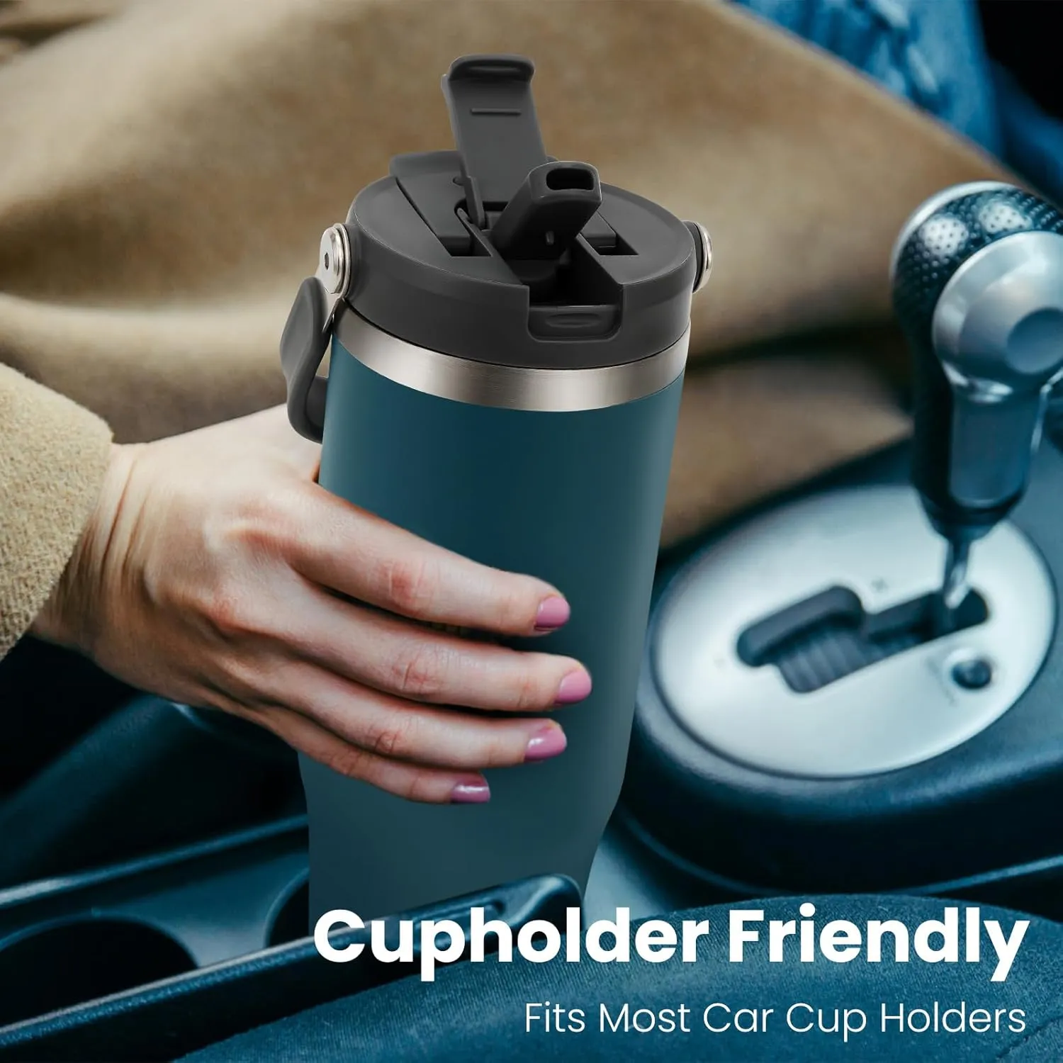 32 oz 2.0 Stainless Steel Tumbler with Leak-Proof Lid and Straw, Double-Wall Vacuum Insulated Travel Mug for Coffee, Iced Tea, or Water - Ideal for Commutes and Outdoor