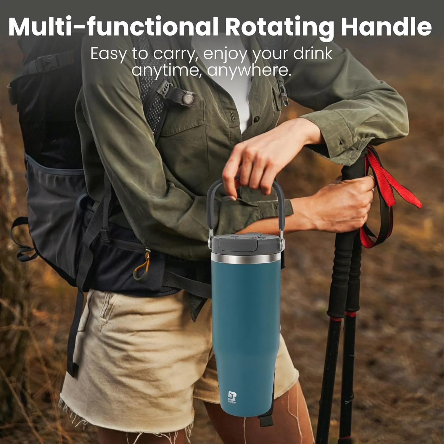 32 oz 2.0 Stainless Steel Tumbler with Leak-Proof Lid and Straw, Double-Wall Vacuum Insulated Travel Mug for Coffee, Iced Tea, or Water - Ideal for Commutes and Outdoor