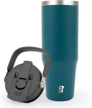 32 oz 2.0 Stainless Steel Tumbler with Leak-Proof Lid and Straw, Double-Wall Vacuum Insulated Travel Mug for Coffee, Iced Tea, or Water - Ideal for Commutes and Outdoor