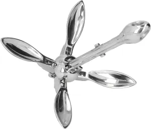 3.3lbs Foldable Grapnel Anchor, 316 Marine Grade Stainless Steel Hardware, Rugged and Durably, Compact, Ideal for Inflatable and Motor Boats, Storage, River or Current Fishing