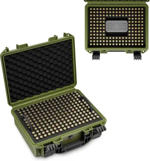 350 Round Ammo Locking Storage Case - Travel Safe/Mil Spec/Waterproof Ammo Box - for 9x19mm Parabellum/9mm Luger, 380ACP, 38 S&W, 356 TS&W,7.63mm Mannlicher,8mm Steyr..