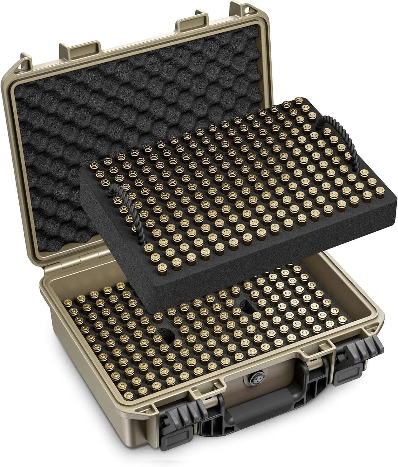 350 Round Ammo Locking Storage Case - Travel Safe/Mil Spec/Waterproof Ammo Box - for 9x19mm Parabellum/9mm Luger, 380ACP, 38 S&W, 356 TS&W,7.63mm Mannlicher,8mm Steyr..