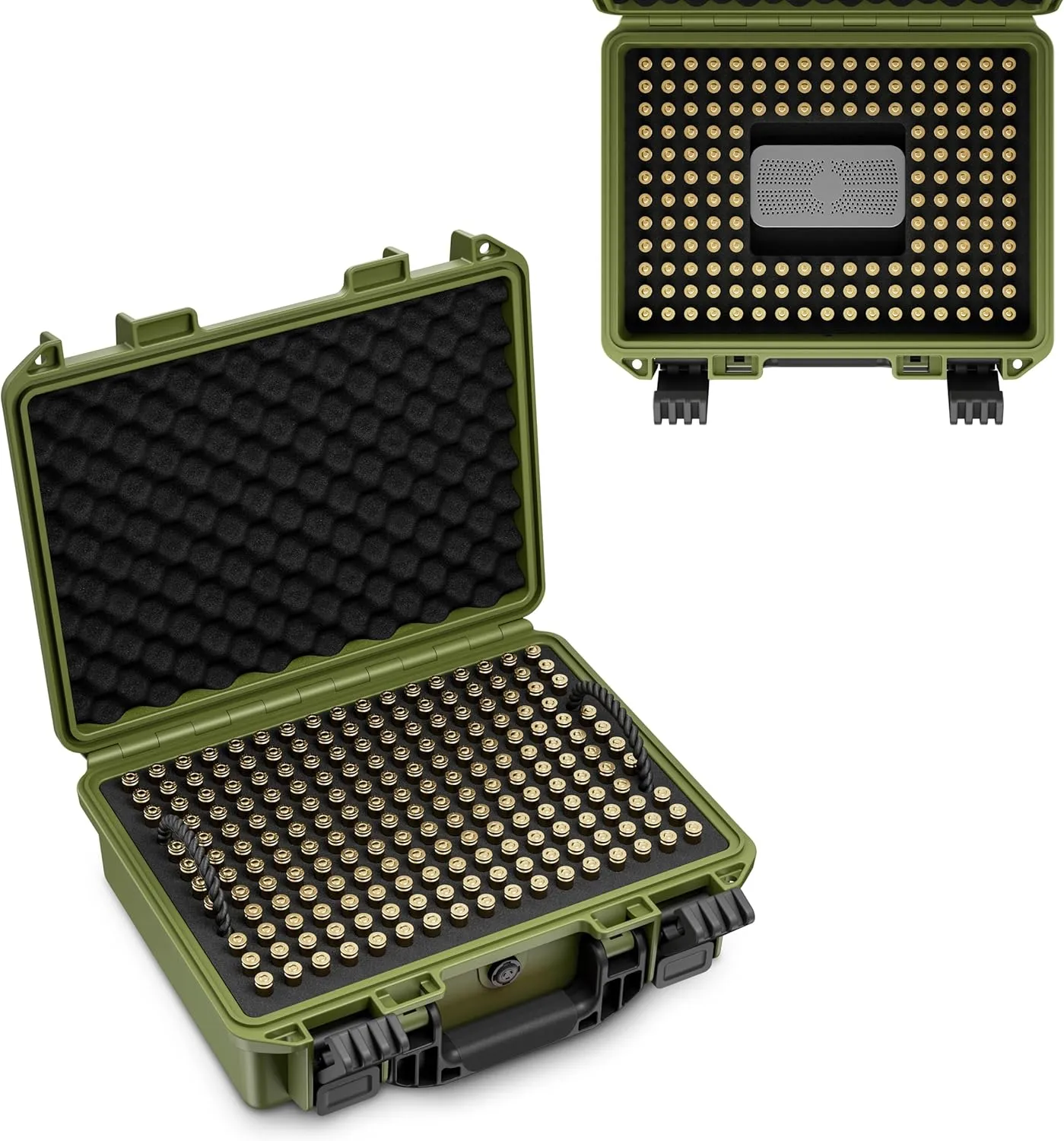 350 Round Ammo Locking Storage Case - Travel Safe/Mil Spec/Waterproof Ammo Box - for 9x19mm Parabellum/9mm Luger, 380ACP, 38 S&W, 356 TS&W,7.63mm Mannlicher,8mm Steyr..