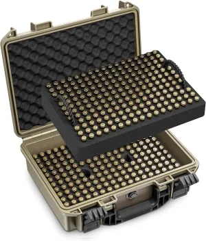 350 Round Ammo Locking Storage Case - Travel Safe/Mil Spec/Waterproof Ammo Box - for 9x19mm Parabellum/9mm Luger, 380ACP, 38 S&W, 356 TS&W,7.63mm Mannlicher,8mm Steyr..