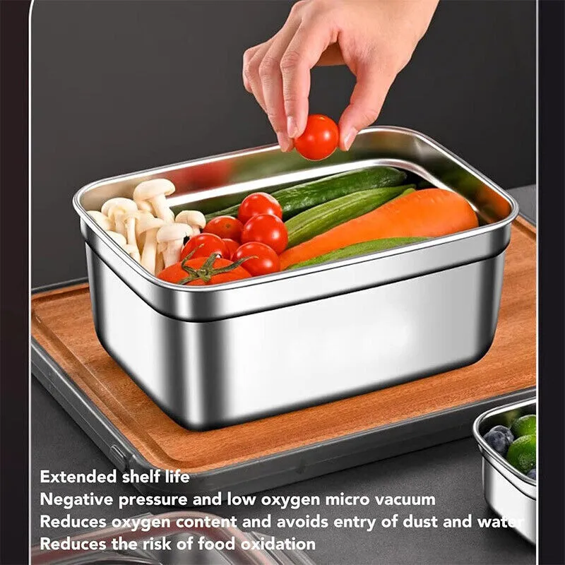 3500ml Food Storage Meal Prep Crisper Container Stainless Steel Lunch Box
