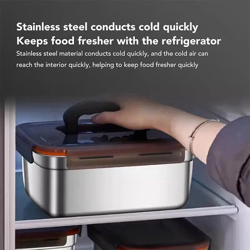 3500ml Food Storage Meal Prep Crisper Container Stainless Steel Lunch Box