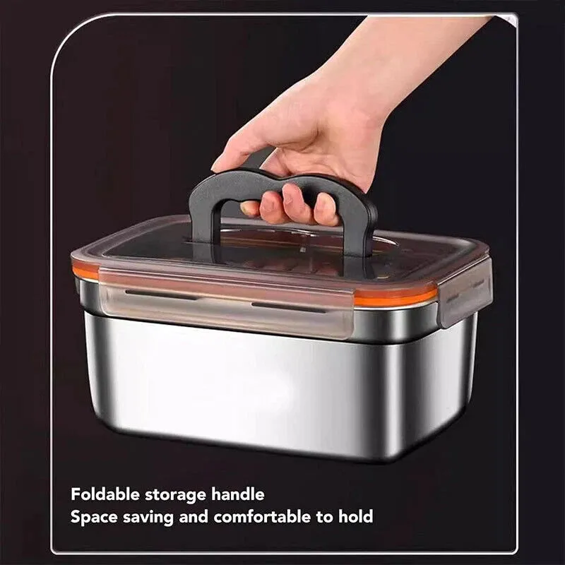 3500ml Food Storage Meal Prep Crisper Container Stainless Steel Lunch Box