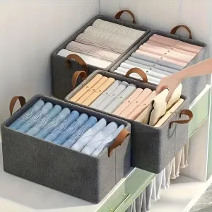 3666 Collapsible Foldable Cloth Basket with Handles