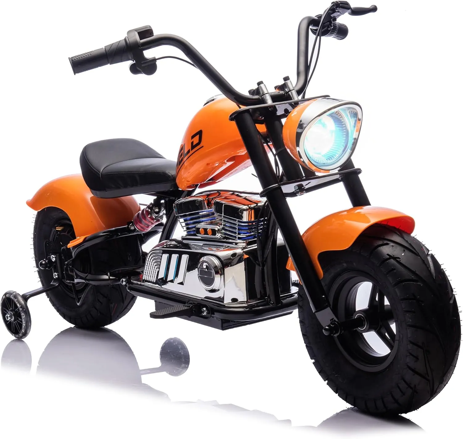 36V Kids Electric Motorcycle, 350W Electric Dirt Bike for Kids, Ride on Motorcycle Speed up to 15.53 Mph, Electric Dirtbike w/Training Wheels, Bluetooth (Orange)