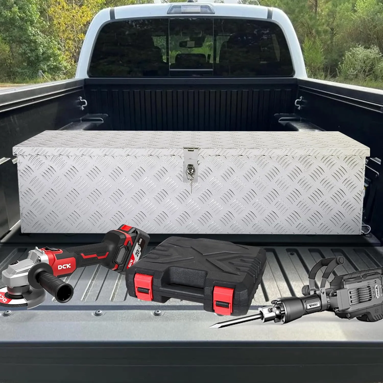 39 Inch Truck Bed Tool Box Aluminum Trailer Storage Box for Truck Bed Pickup RV Trailer,Waterproof Truck Box with Side Handle and Lock Keys-39 x 13 x 10 inch,Silver