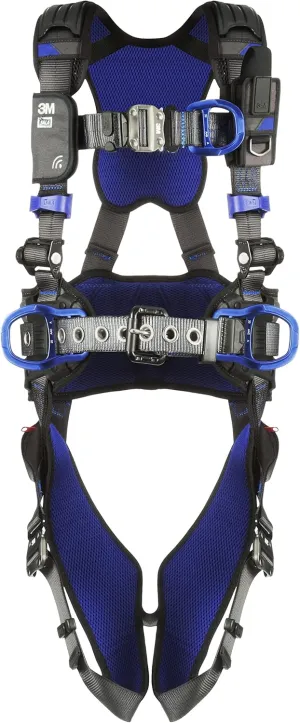 3M 1113160 DBI-SALA ExoFit X300 Comfort Construction Climbing Positioning Safety Harness Fall Protection, Aluminum Back, Front, Hip D-Rings, Auto-Locking Quick Connect Leg and Chest Buckles, X-Large