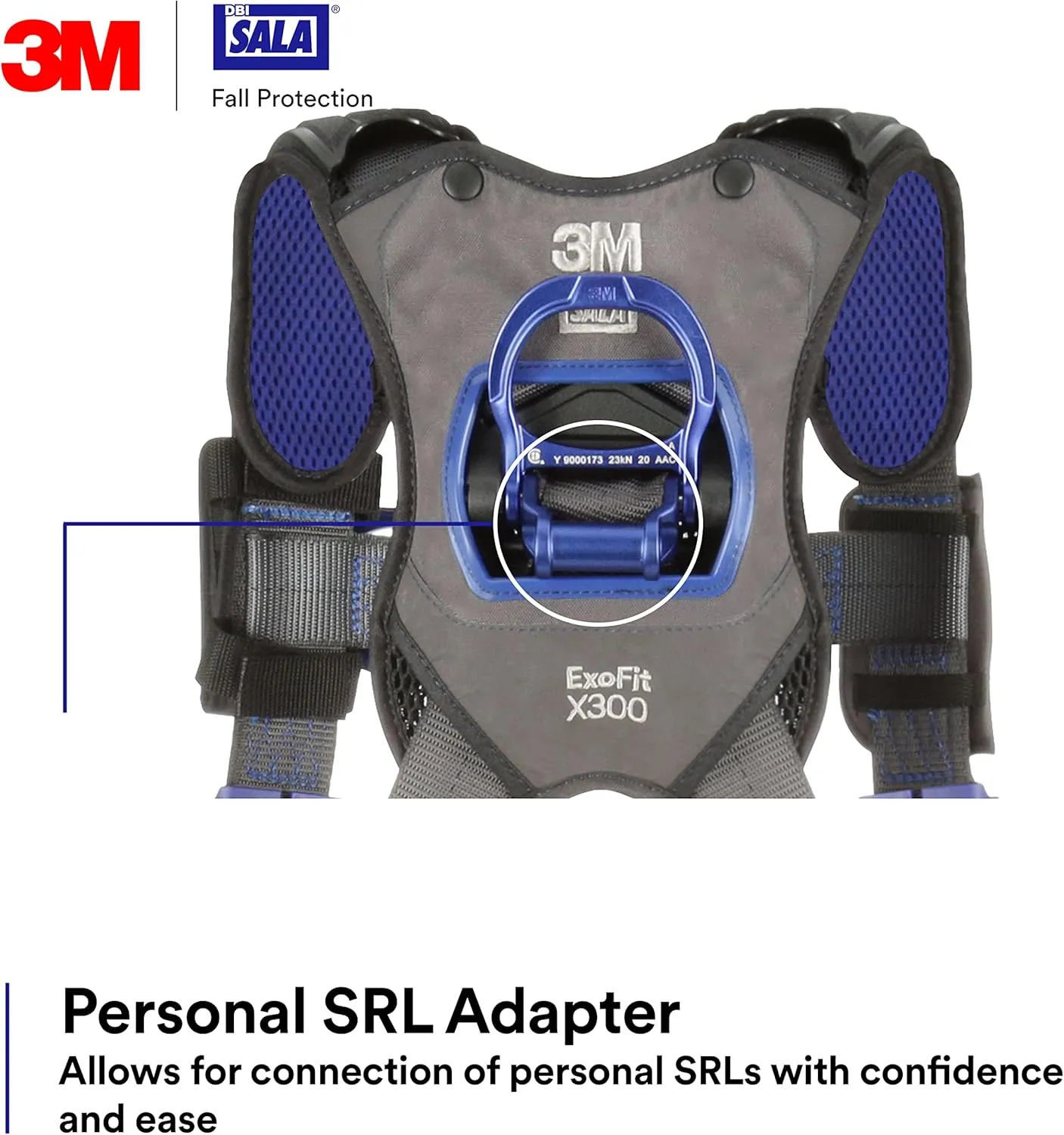 3M 1113160 DBI-SALA ExoFit X300 Comfort Construction Climbing Positioning Safety Harness Fall Protection, Aluminum Back, Front, Hip D-Rings, Auto-Locking Quick Connect Leg and Chest Buckles, X-Large