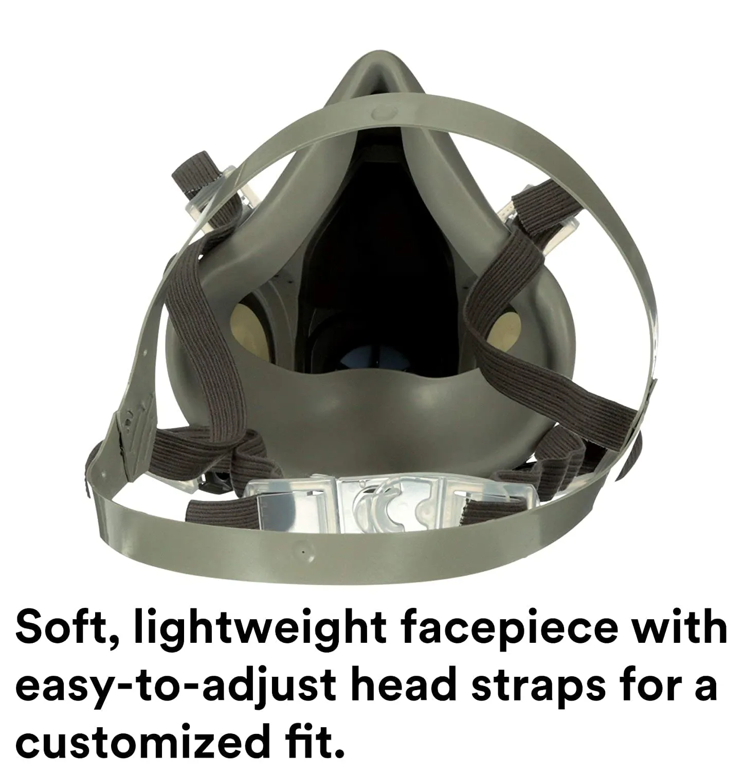 3M Half Facepiece Reusable Respirator 6300, NIOSH, Four-Point Harness, Comfortable Fit, Dual Airline Supplied Air Compatible, Bayonet Connections, Painting, Sanding, Cleaning, Large