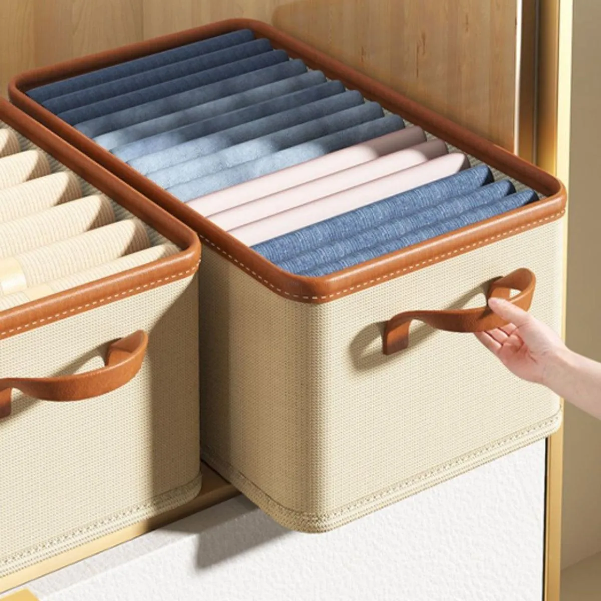 3pcs Storage Box Clothes Organizer Folding Storage Bins Home Closet Organization