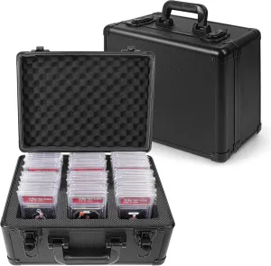 3Rows Graded Card storage box & Case, Trading Card, PSA Card, BGS slabs protetive,Baseball card, Sports Card storage Case & Box (Black)