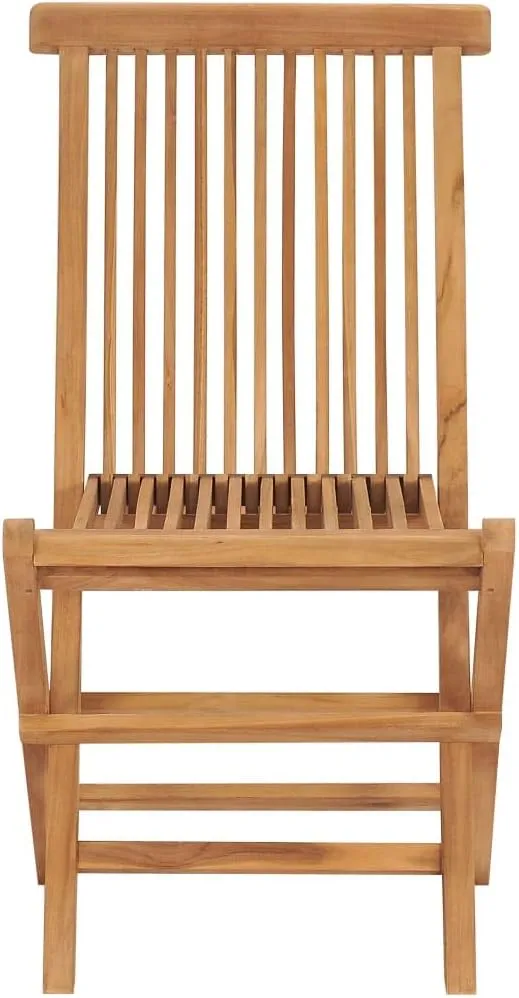 4-Piece Folding Teak Wood Patio Chairs Set Outdoor Furniture, Solid Hardwood Foldable Lounge Chairs for Poolside Backyard Beach Camping (No Assembly)