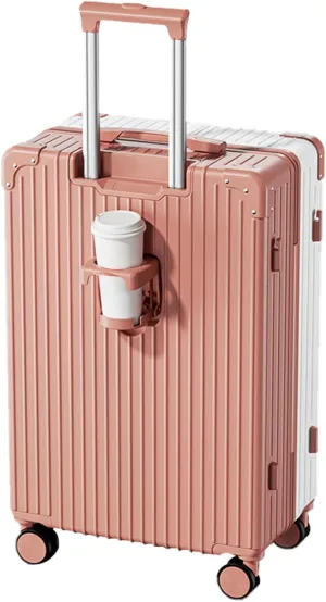 4 Wheel Luggage, Trolley Case With Carry Bag, High Resilience, Riot Proof Zipper, Hard Shell Storage Box, External USB Port (Color : 20 Rack, Size : Rose White)