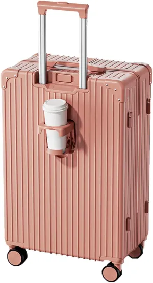 4 Wheel Luggage, Trolley Case With Carry Bag, High Resilience, Riot Proof Zipper, Hard Shell Storage Box, External USB Port (Color : 20 Rack, Size : Rose)