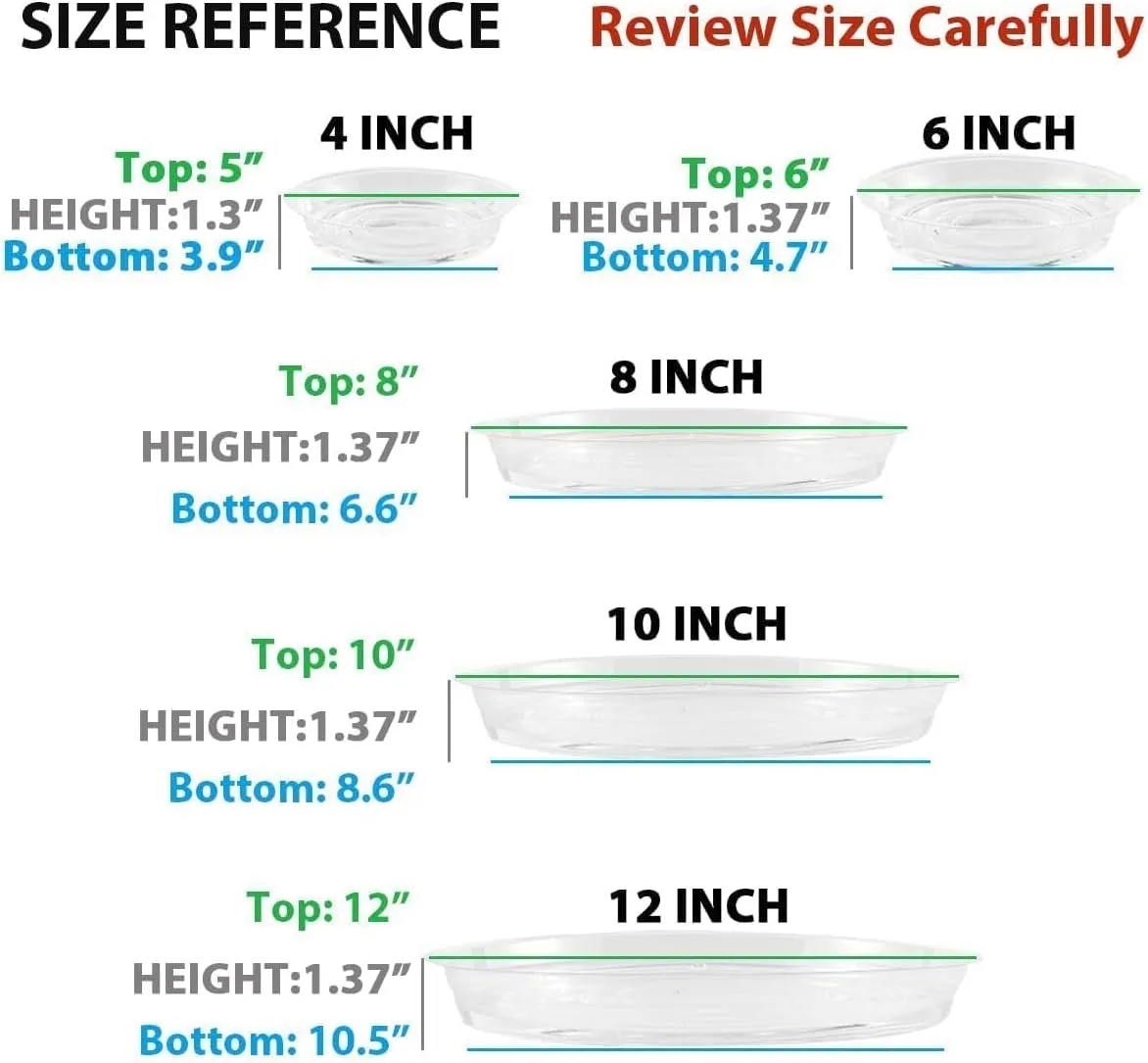 40 Pack 4 Inch Plant Saucer Clear Plant Saucers for Indoors Flower Pot Saucers Small Plant Plate Dish Plant Pot Saucers Plant Trays for Pots Bulk
