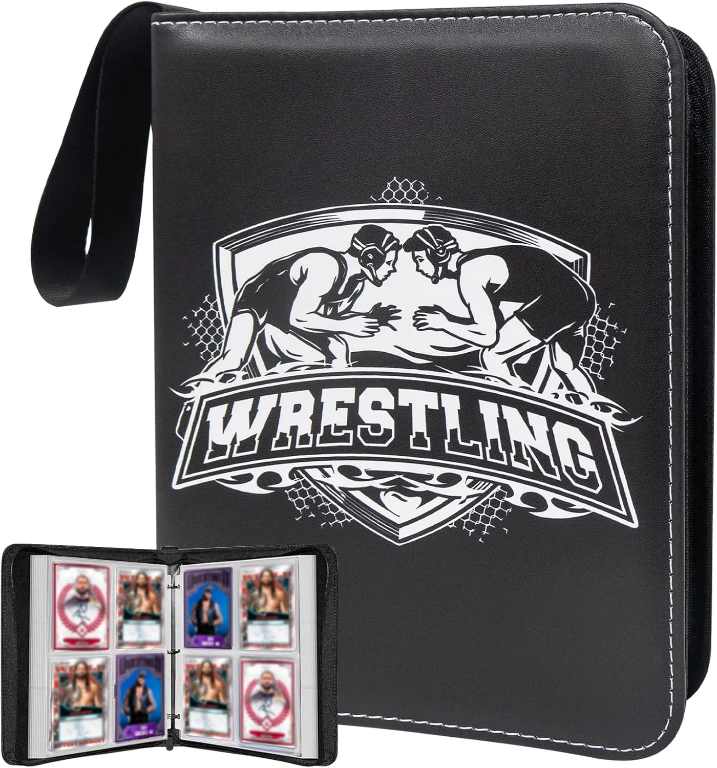 480 Pockets Wrestling Card Binder for WWE Trading Cards 2024-2025,Portable Waterproof Storage Bag with Removable Sleeves for Sports WWE UFC Cards Collectors