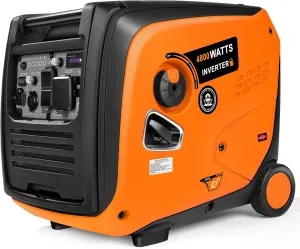 4800 Watt Inverter Generator, Super Quiet Gas Powered Portable Generator for Home Use, Camping, Emergency Backup, Digital Meter, ECO Mode, CO Sensor, Parallel Ready, EPA Compliant