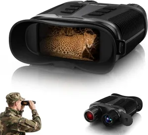 4K Color Night Vision Binoculars, Infrared Night Vision Glasses for Adults, 3.2 Inch HD Screen with 8X Digital Zoom and 10X Optical Zoom, 1000 Vision Range, 4000 Rechargeable