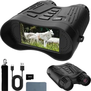 4K Night Vision Goggles - 1314FT Range, Photo and Video Recording, 32GB Card, Rechargeable Battery,Night Vision Binoculars for Outdoor Adventures,Gift for Men