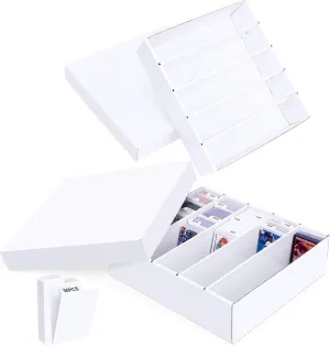5 Row Trading Card Storage Box, 2 Pack Cardboard Storage Box with Divider for Mtg, Tcg, Sports Cards
