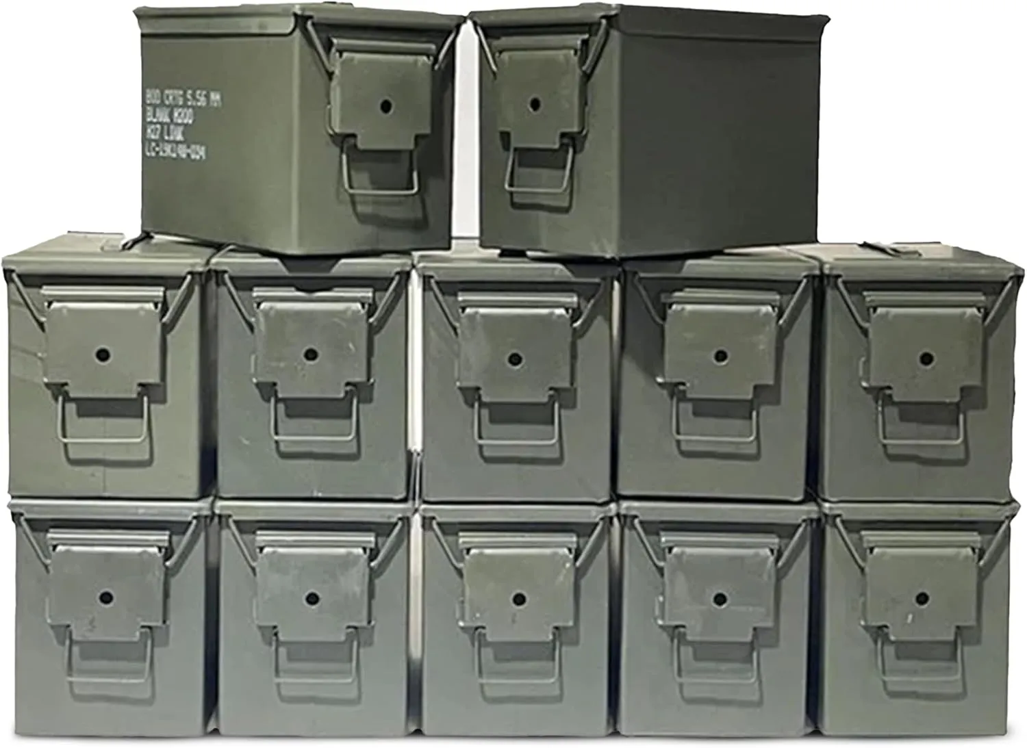 50 Cal Ammo Can Grade 1 - Pack of 12 - Empty Organizer - Various Cases with Powder Coating
