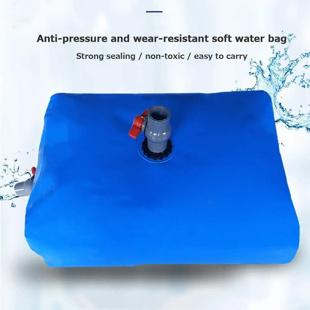 500L Foldable Water Storage Bag with Faucet, PVC Outdoor Rain Barrel, Multifunctional Emergency Water Tank for Gardening, Car Washing, and Outdoor Use(500L)