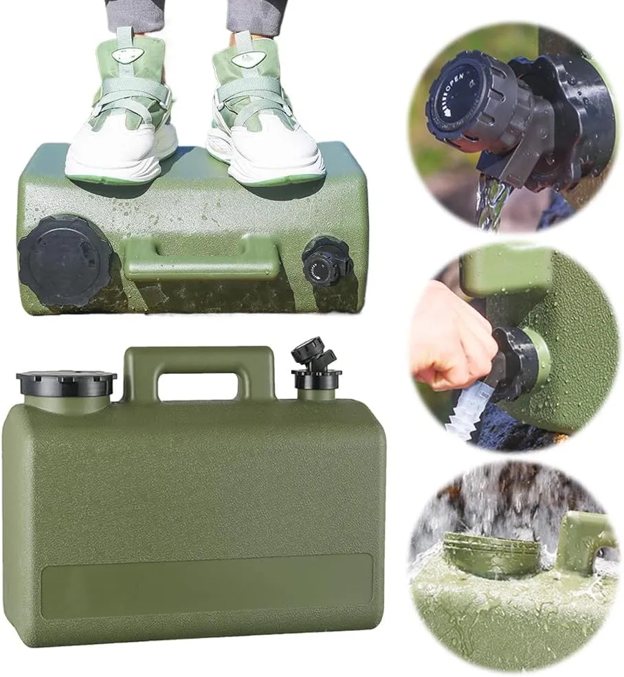 5.28 Gallon (20L) Camping Water Jug, Portable Camping Water Containers with Spigot, BPA Free Large Emergency Water Storage for Camping, Vehicle, Car, Outdoor Hiking, Picnic