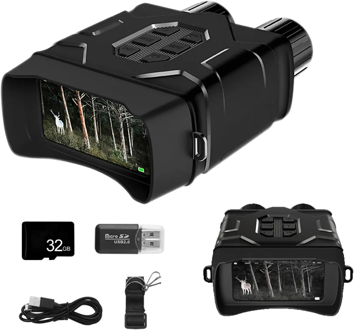 5K Night Vision Goggles,4'' HD Night Vision Binoculars,10X Digital Zoom Support WiFi,Can Save Photos and Videos,for Camping and Surveillance