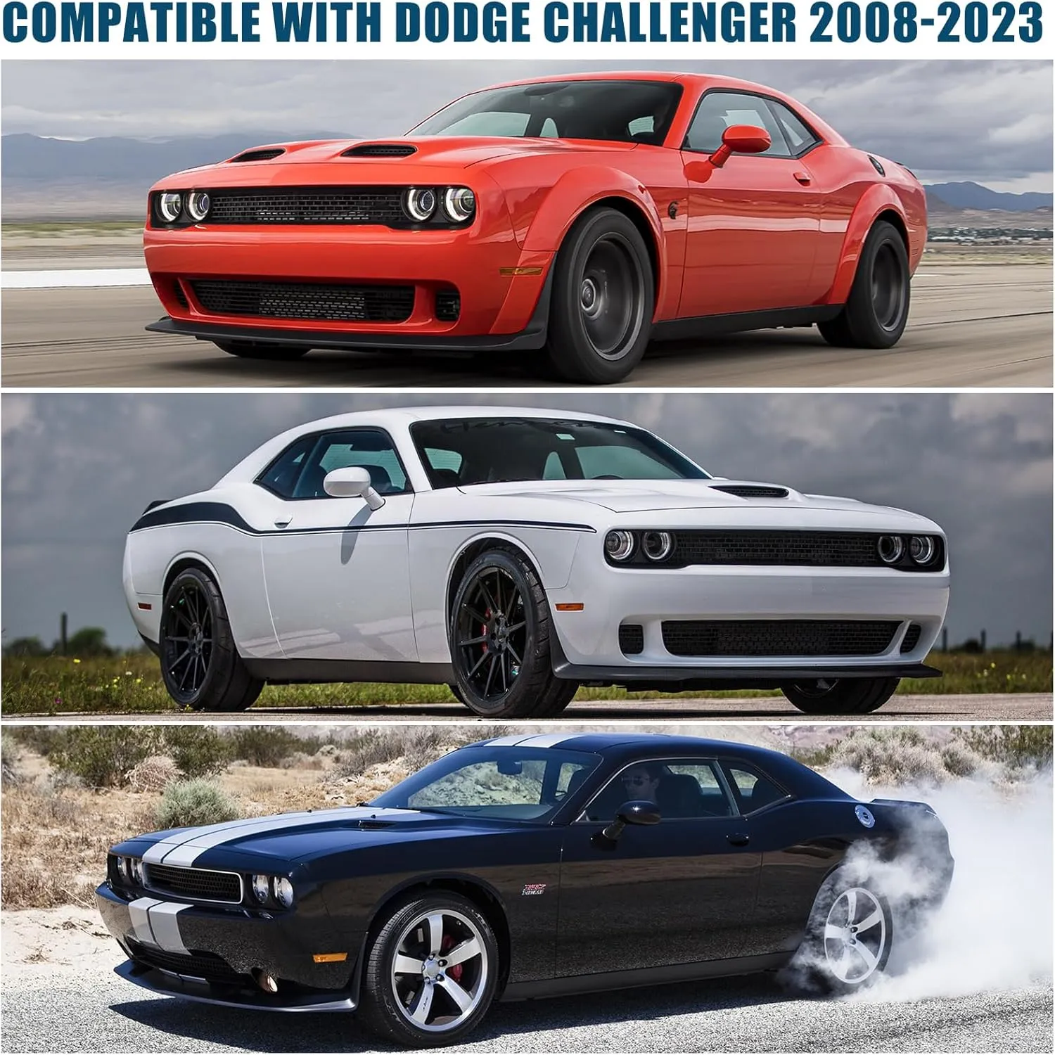 6 Layers Custom Fit Windshield Sun Shade for 2008-2023 Dodge Challenger, Foldable Car Sunshade with Storage Bag, Heat Reflective & UV Protection