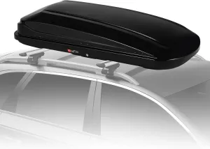 70 Inch Rooftop Cargo Box Carrier, 17.6 Cubic Ft. Hard Shell Roof Rack Cargo Carrier with Security Keys, 165 Lbs Capacity Waterproof Rooftop Storage Box, Dual Side Opening