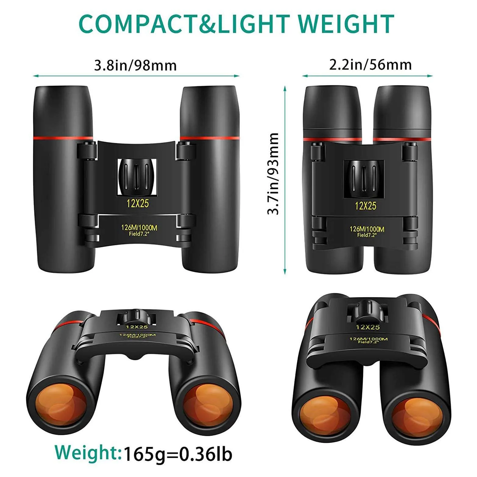 8 x 21 Small Pocket Binoculars Compact