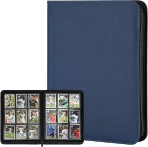 9 Pockets Card Binder,Premium Zip Trading Card Binder,540 Double Sided Pocket PU Collection Binder, Collector Album, Card Folder for MTG, TCG, Business Cards.(Blue)