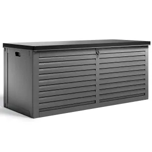 90 Gallon Resin Deck Box, Outdoor Lockable Storage Container for Patio Cushions, Garden Tools, Pool Supplies, Toys, Waterproof and UV Resistant