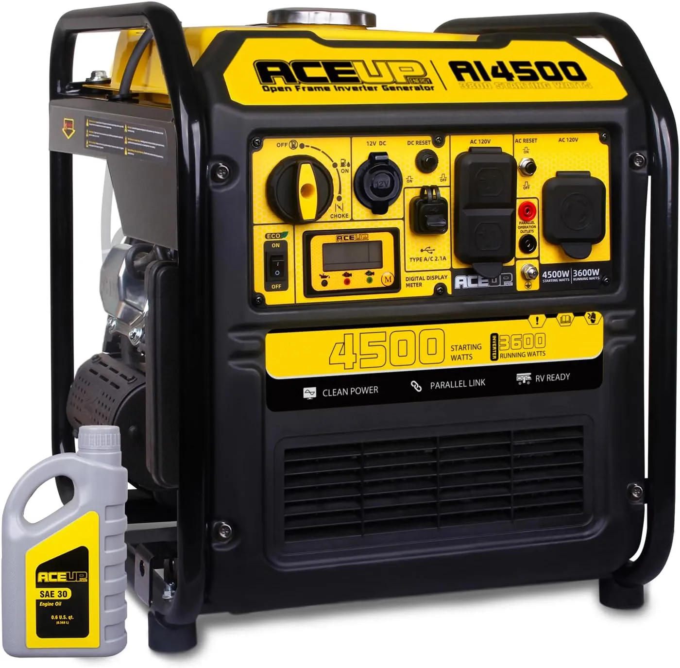 Aceup Energy 4500 Watt Inverter Generator 223CC, Gas Powered Generator for Home Use, Camping, EPA Compliant