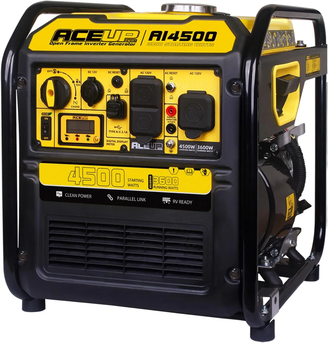 Aceup Energy 4500 Watt Inverter Generator 223CC, Gas Powered Generator for Home Use, Camping, EPA Compliant