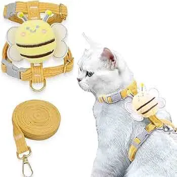 Adjustable Bee-Themed Cat Harness & Leash Set