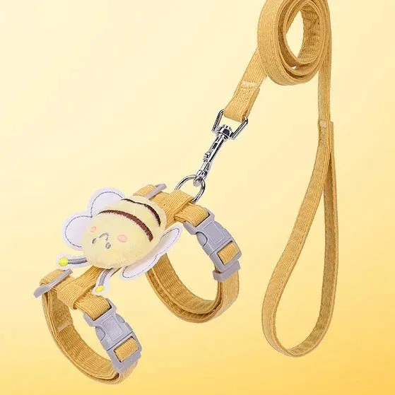 Adjustable Bee-Themed Cat Harness & Leash Set